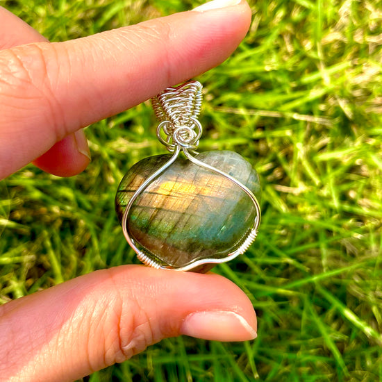 Labradorite Handmade Heart Pendant