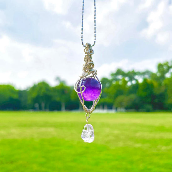 Amethyst Handmade Pendant with charm