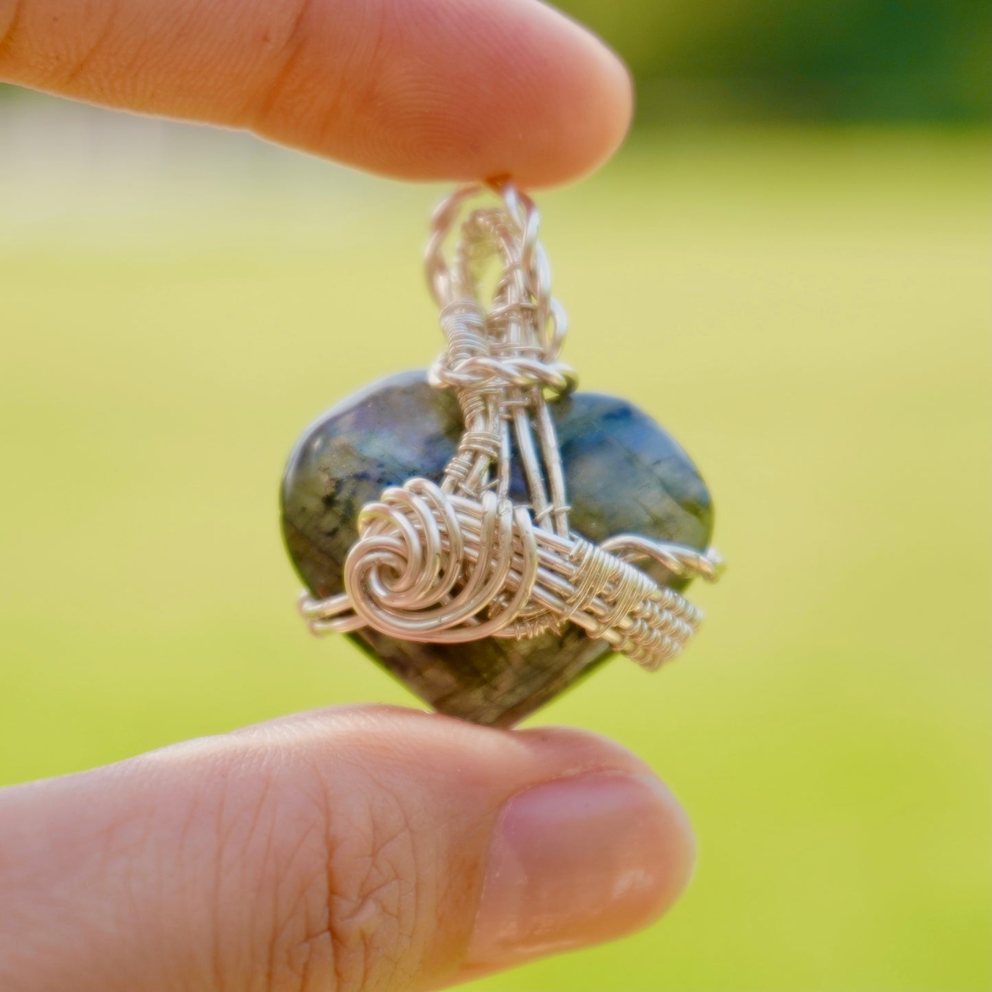 FORBIDDEN HEART Labradorite Heart Pendant