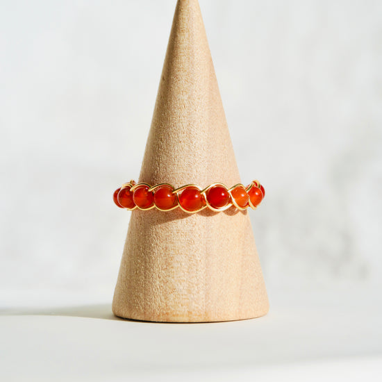 Carnelian Braided Wire Ring