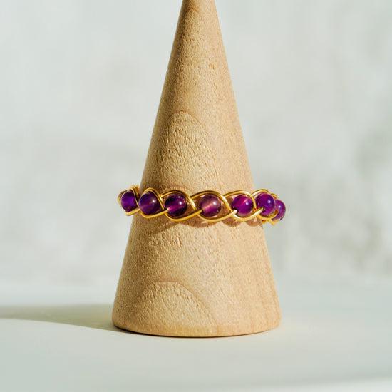 Amethyst Braided Wire Ring