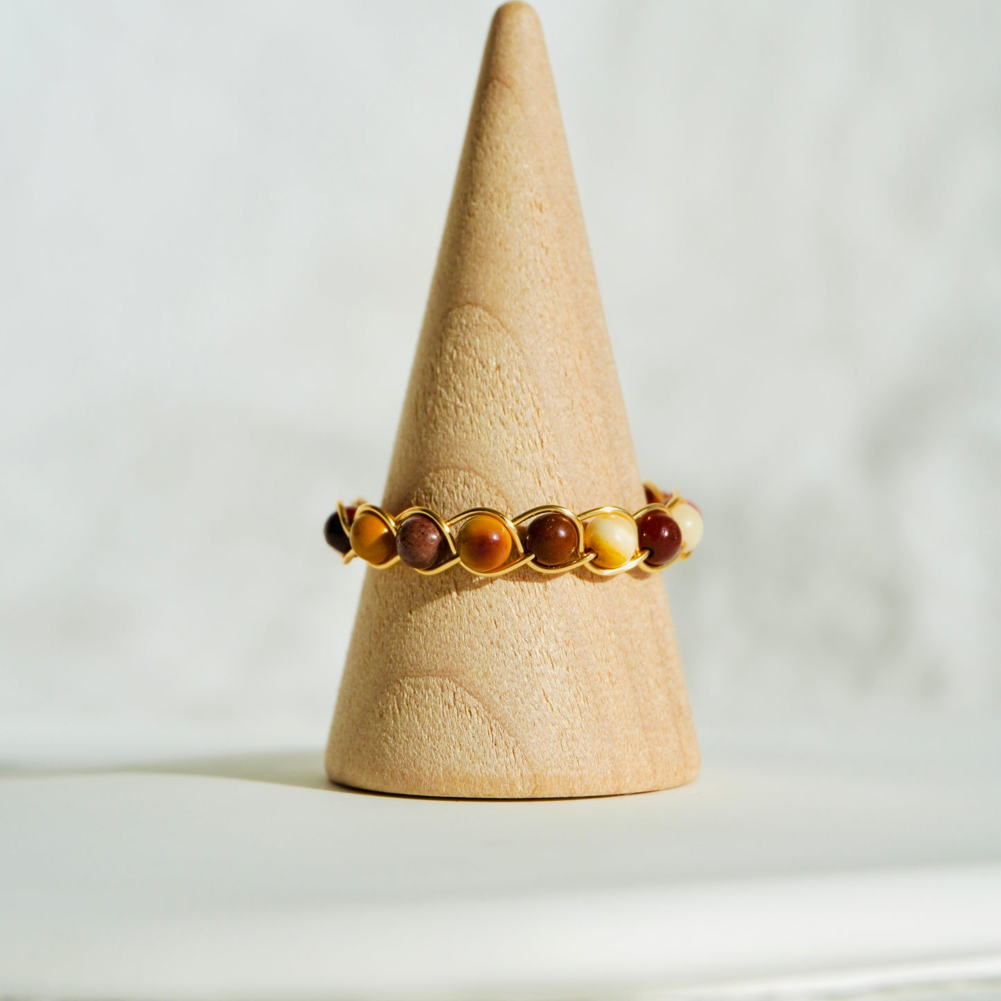 Mookaite Braided Wire Ring