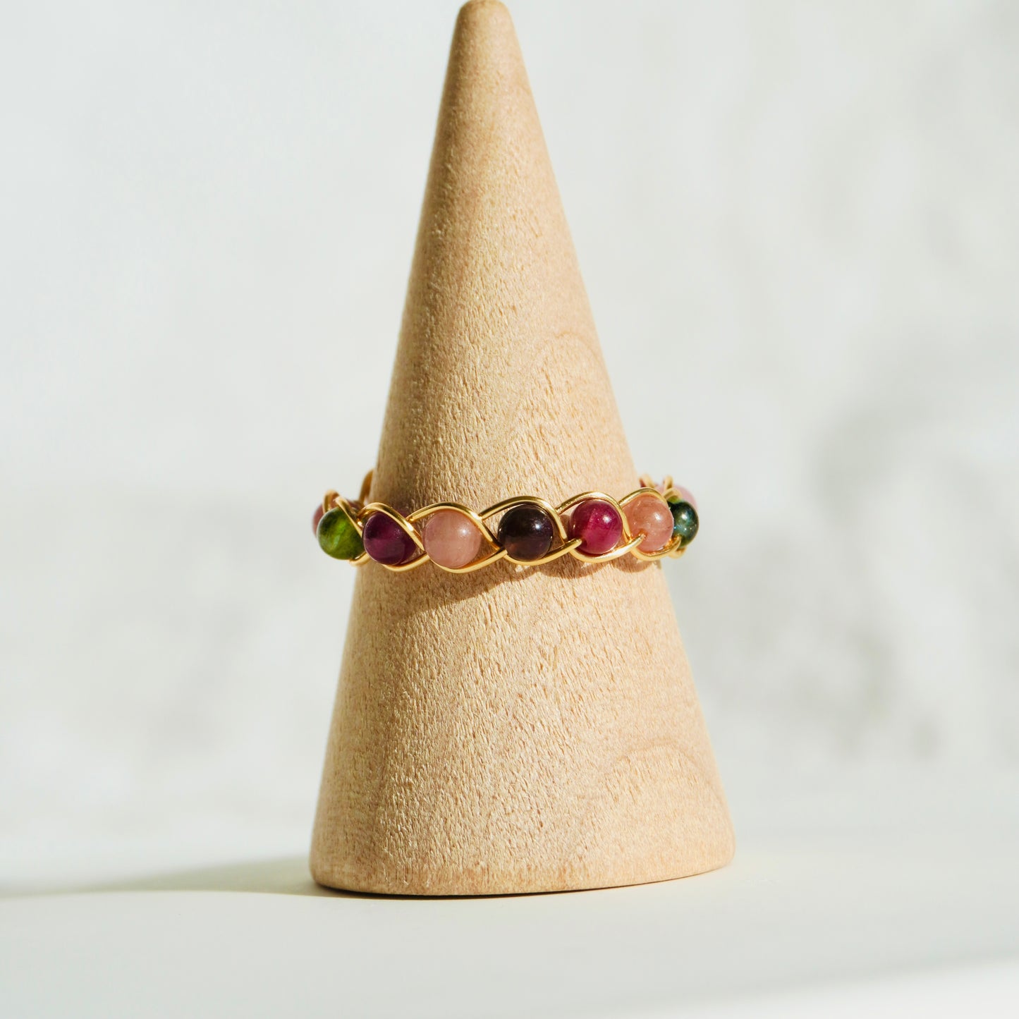 Tourmaline Braided Wire Ring